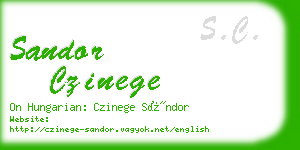 sandor czinege business card